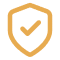 A gold shield outline with a check mark inside, symbolizing security, protection, or verification—ideal for representing financial education or mortgage services.